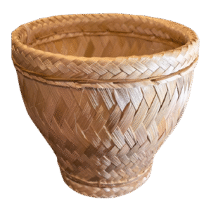 Traditional Thai Handwoven Bamboo Sticky Rice Container