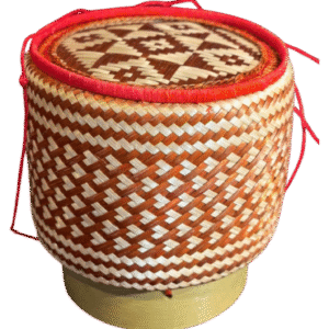 Traditional Thai Handwoven Bamboo Sticky Rice Basket