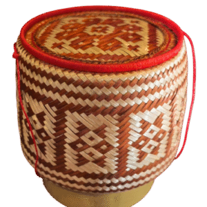 Traditional Thai Handwoven Bamboo Sticky Rice Basket