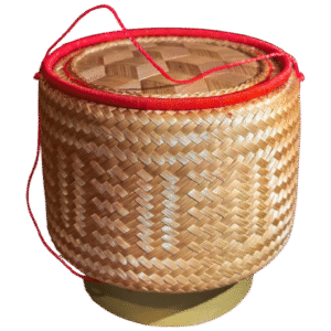 Traditional Thai Handwoven Bamboo Sticky Rice Basket