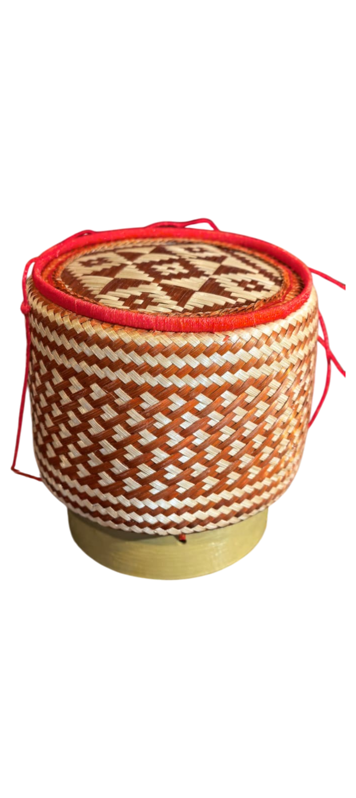 Traditional Thai Handwoven Bamboo Sticky Rice Basket