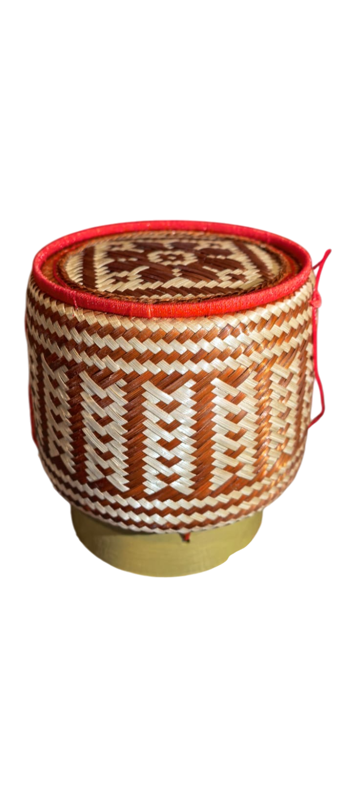 Traditional Thai Handwoven Bamboo Sticky Rice Basket