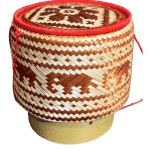 Traditional Thai Handwoven Bamboo Sticky Rice Basket