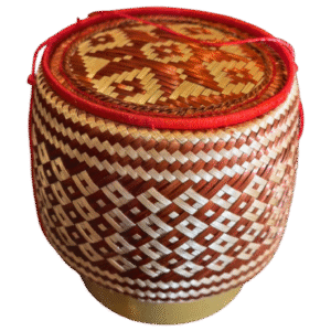 Traditional Thai Handwoven Bamboo Sticky Rice Basket
