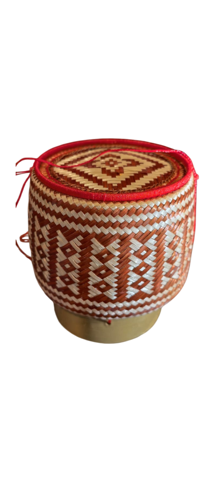 Traditional Thai Handwoven Bamboo Sticky Rice Basket