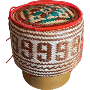 Traditional Thai Handwoven Bamboo Sticky Rice Basket